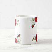 Rote und weiße Blume Grünpflanzen botanisch Kaffeetasse (Mittel)