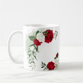 Rote und weiße Blume Grünpflanzen botanisch Kaffeetasse (Links)