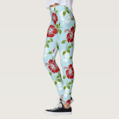 Rote und weiße Blume Leggings (Links)