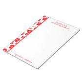 Rote und weiße Blume Personalisierte Letterhead Notizblock (angewinkelt)