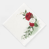 Rote und weiße Blume Serviette (Ecke)