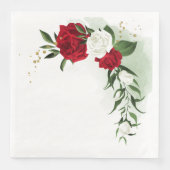 Rote und weiße Blume Serviette (Vorderseite)