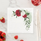 Rote und weiße Blume Serviette (Beispiel)