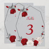 Rote und weiße Blume Tischnummer (Vorne/Hinten)