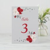 Rote und weiße Blume Tischnummer (Stehend Vorderseite)