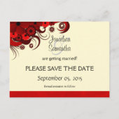 Rote und weiße Blumen speichern die Ankündigungen (Rückseite)