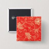 Rote und weiße Blumengeschenke Button (Vorne & Hinten)