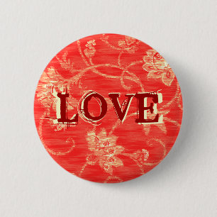 Rote und weiße Blumengeschenke Button