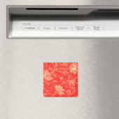 Rote und weiße Blumengeschenke Magnet (In Situ (Geschirrspüler))