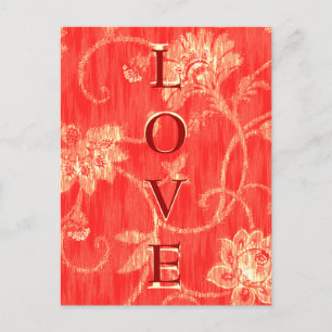 Rote und weiße Blumengeschenke Postkarte