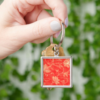 Rote und weiße Blumengeschenke Schlüsselanhänger