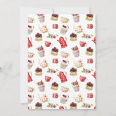 Rote und weiße Blüten, Süßes Tee Party Brautparty Einladung (Rückseite)