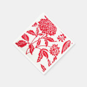 Rote und weiße Blütendrucke Napkins Serviette (Ecke)