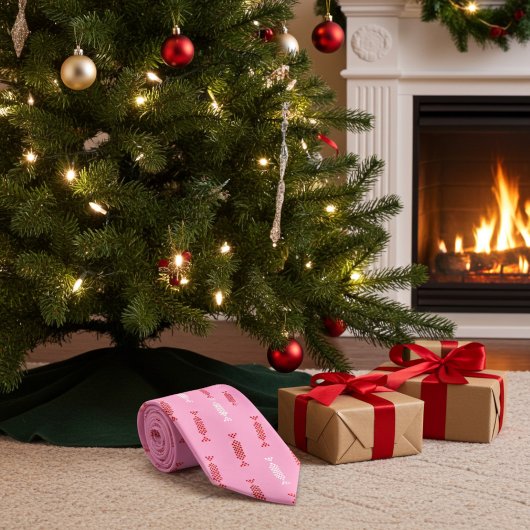 Rote und weiße Bonbons auf rosa Krawatte