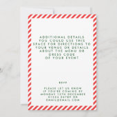 Rote und weiße Bonbons Weihnachten einladen Einladung (Rückseite)