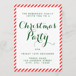 Rote und weiße Bonbons Weihnachten einladen Einladung