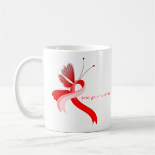 Rote und weiße Butterfly Butterfly Kaffeetasse