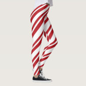 Rote und weiße Candy Cane Stripte Leggings (Rechts)
