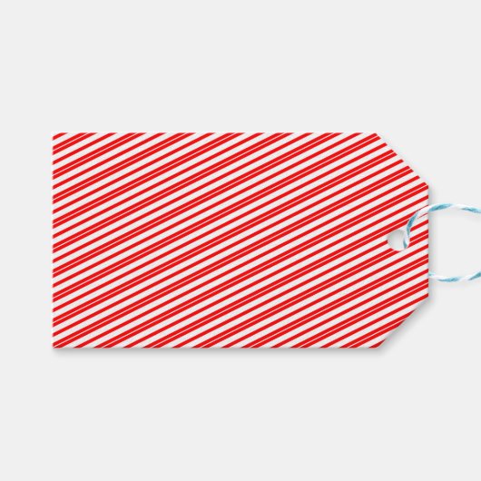 Rote und weiße Candy Stripes Geschenkanhänger (Vorderseite (Horizontal))