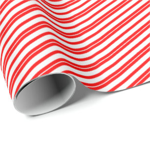 Rote und weiße Candy Stripes Geschenkpapier