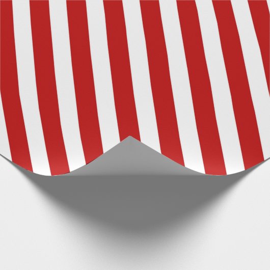 Rote und weiße Candy Stripes Geschenkpapier (Ecke)