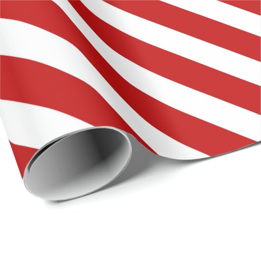 Rote und weiße Candy Stripes Geschenkpapier (Rolleneckpunkt)