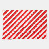Rote und weiße Candy Stripes Geschirrtuch (Horizontal)