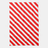 Rote und weiße Candy Stripes Geschirrtuch (Vertikal)