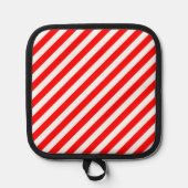 Rote und weiße Candy Stripes Topflappen (Vorderseite)