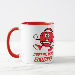 Rote und weiße Cartoon Fußball-Tasse Tasse