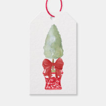 Rote und weiße Chinoiserie Topiary Holiday