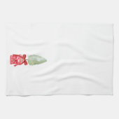 Rote und weiße Chinoiserie Topiary Holiday Geschirrtuch (Horizontal)