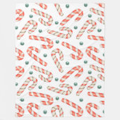 ROTE UND WEISSE CHRISTMAS CANDY CANDY CANES FLEECEDECKE (Vorderseite)