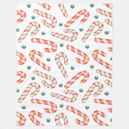 ROTE UND WEISSE CHRISTMAS CANDY CANDY CANES FLEECEDECKE
