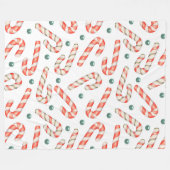ROTE UND WEISSE CHRISTMAS CANDY CANDY CANES FLEECEDECKE (Vorderseite (Horizontal))