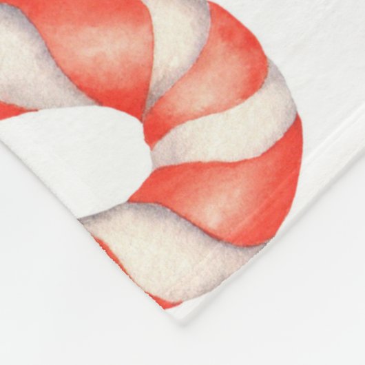 ROTE UND WEISSE CHRISTMAS CANDY CANDY CANES FLEECEDECKE (Ecke)