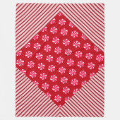 ROTE UND WEISSE CHRISTMAS KANDIEN UND DIAGONALSTRE FLEECEDECKE (Vorderseite)