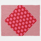 ROTE UND WEISSE CHRISTMAS KANDIEN UND DIAGONALSTRE FLEECEDECKE (Vorderseite (Horizontal))