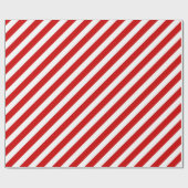 Rote und weiße Diagonalstreifen Geschenkpapier (Flach)