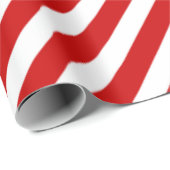 Rote und weiße Diagonalstreifen Geschenkpapier (Rolleneckpunkt)