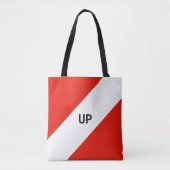 Rote und weiße Diagonalstreifen Tasche (Vorderseite)