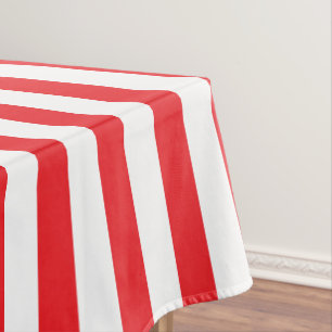 Rote und weiße dicke Streifen Tischdecke
