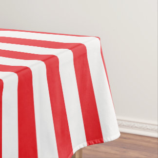 Rote und weiße dicke Streifen Tischdecke