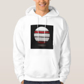 Rote und weiße Drossel Symbol Mens Hoodie (Vorderseite)