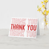 Rote und weiße Einkaufstasche-Art danken Ihnen Karte (Gelbe Blume)