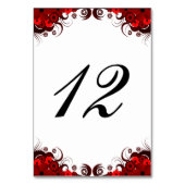 Rote und weiße Empfang-Tischnummer Tischnummer (Rückseite)