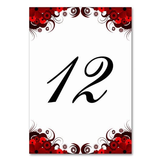 Rote und weiße Empfang-Tischnummer Tischnummer (Vorderseite)