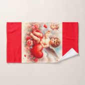 Rote und weiße Engelchen Badhandtuch Set (Handtuch)