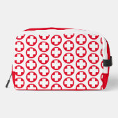 Rote und weiße Erste Hilfe-Reise-Tasche Waschbeutel (Rückseite)
