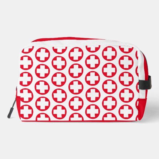 Rote und weiße Erste Hilfe-Reise-Tasche Waschbeutel (Rückseite)